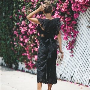 Vici Sweet Streets Eyelet Jumpsuit NWOT